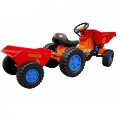 tractor cu pedale si remorca pentru copii hecht