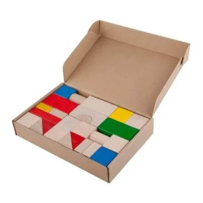 Cuburi de lemn colorate 30 piese