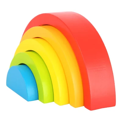 Curcubeu colorat din lemn cu 5 piese