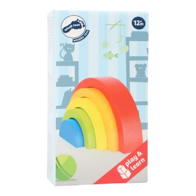 Curcubeu colorat din lemn cu 5 piese