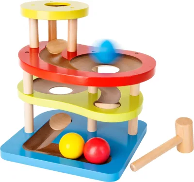 Marble run colorat din lemn