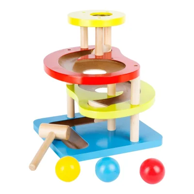 Marble run colorat din lemn