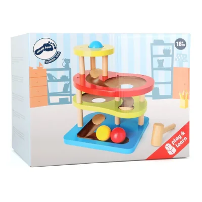 Marble run colorat din lemn