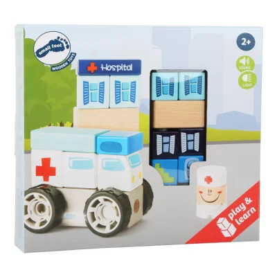Ambulanță din lemn cu sunete