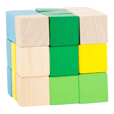 Cub elastic de construit Albastru-Verde