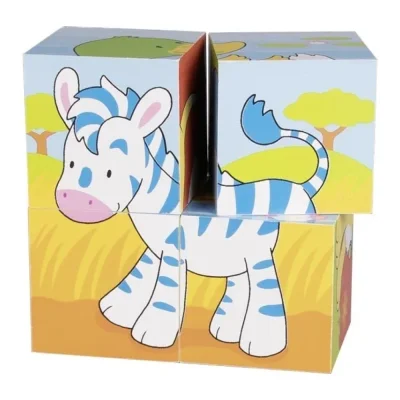 Puzzle 4 cuburi cu animale