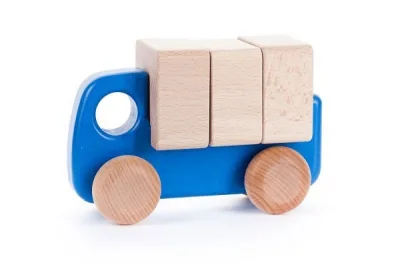 Camion mic cu blocuri de lemn - albastru