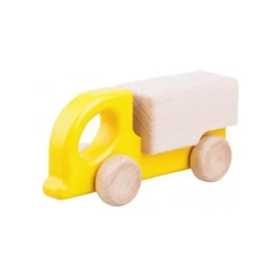 Camion din lemn Zuk galben
