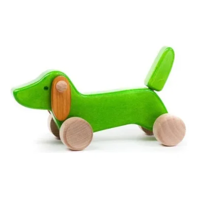 Cățeluș din lemn - verde