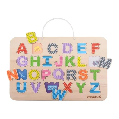 Puzzle cu alfabet magnetic și placă de desenat
