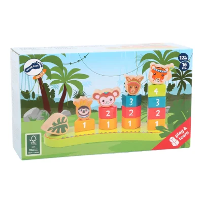Joc de potrivire a formelor geometrice cu numere Jungle