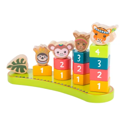Joc de potrivire a formelor geometrice cu numere Jungle