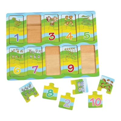 Puzzle învață numerele cu ajutorul animalelor