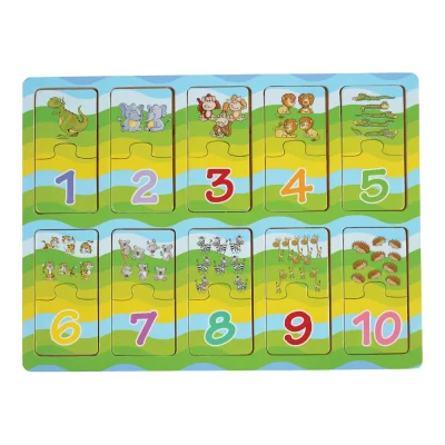 Puzzle învață numerele cu ajutorul animalelor