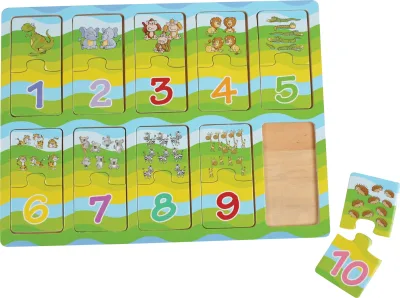 Puzzle învață numerele cu ajutorul animalelor