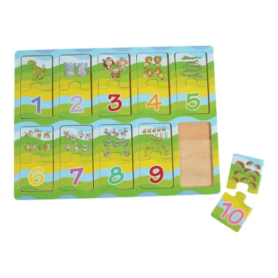 Puzzle învață numerele cu ajutorul animalelor