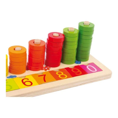 Numărătoare cu inele colorate joc educativ