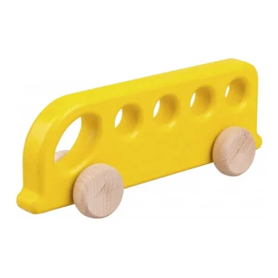 Autobuz de lemn galben