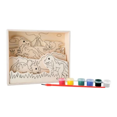 Tablouri de colorat din lemn, dinozauri