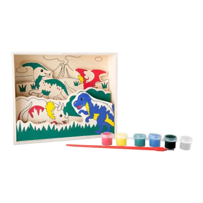 Tablouri de colorat din lemn, dinozauri