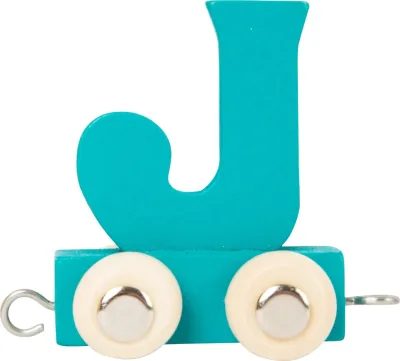 Litere din lemn multicolor pentru trenulet - litera J