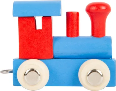 Locomotiva pentru litere, rosu si albastru