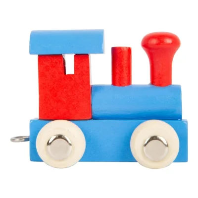 Locomotivă pentru litere, roșu și albastru