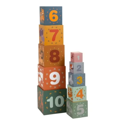 Turn Montessori de construit cu 10 piese din carton Safari