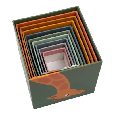 Turn Montessori de construit cu 10 piese din carton Safari