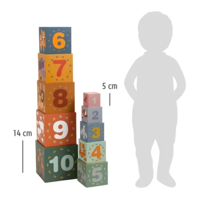 Turn Montessori de construit cu 10 piese din carton Safari