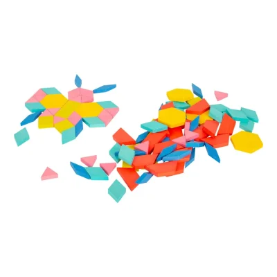 Joc Tangram din lemn XL 250 piese MONTESSORI
