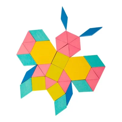 Joc Tangram din lemn XL 250 piese MONTESSORI