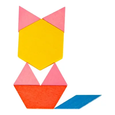 Joc Tangram din lemn XL 250 piese MONTESSORI