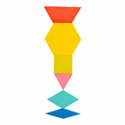Joc Tangram din lemn XL 250 piese MONTESSORI