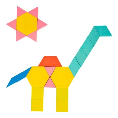 Joc Tangram din lemn XL 250 piese MONTESSORI