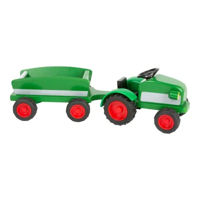 Tractor cu remorcă din lemn
