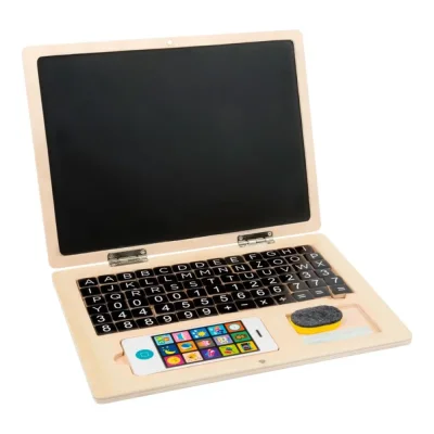 Laptop din lemn cu tablă magnetică