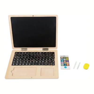 Laptop din lemn cu tablă magnetică