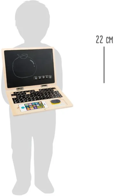 Laptop din lemn cu tablă magnetică
