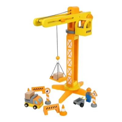 Jucărie din lemn Macara accesoriide construcție