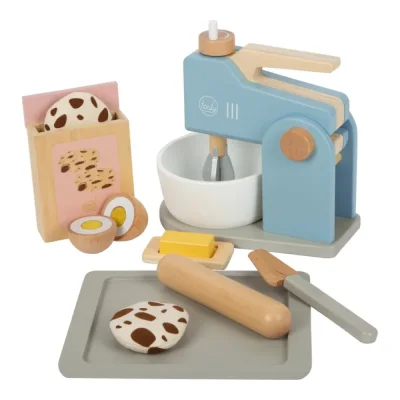 Mixer de jucărie din lemn cu accesorii